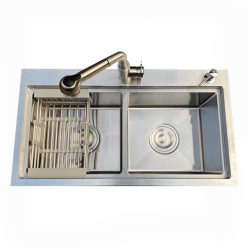 Chậu rửa bát Inox 2 hố lệch Lucky Tân Mỹ AK8350