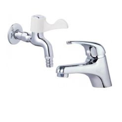 Combo Thiết bị vệ sinh Caesar Vòi Lavabo Và Vòi Gắn Tường B109C-WP027C