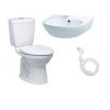 Combo Thiết bị vệ sinh Caesar B4 CTS1325-L2152-BS304A Bồn Cầu 2 Khối Lavabo Treo Tường Vòi Xịt