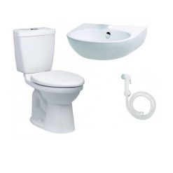 Combo Thiết bị vệ sinh Caesar B4 CTS1325-L2152-BS304A Bồn Cầu 2 Khối Lavabo Treo Tường Vòi Xịt