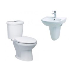 Combo Thiết bị vệ sinh Caesar C3 CT1338-L2152-P2443 Bồn Cầu 2 Khối Và Lavabo Treo Tường