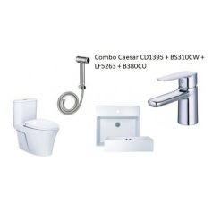 Combo Thiết bị vệ sinh Caesar Trọn Bộ CD1395-BS310CW-LF5263-B380CU