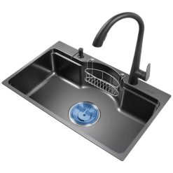 Chậu rửa bát 1 hố Inox SUS 304 nano black màu đen FULLE 7848B