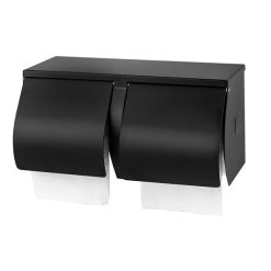 Treo giấy vệ sinh đôi kín màu đen CLM 34512B
