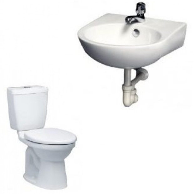 Combo Thiết bị vệ sinh Caesar B1 CTS1325-L2140 Bồn Cầu 2 Khối Và Lavabo Treo Tường