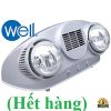 Đèn sưởi nhà tắm Well 2 bóng bạc có quat sưởi BS-2PW