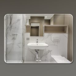 Gương nhà tắm hình chữ nhật ngang hoa văn GLS S00R42