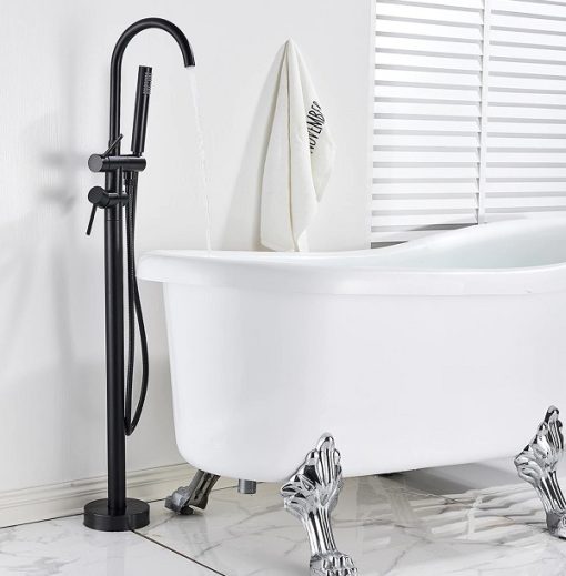 Sen cây đặt sàn cho bồn tắm màu đen Miken MK-093B