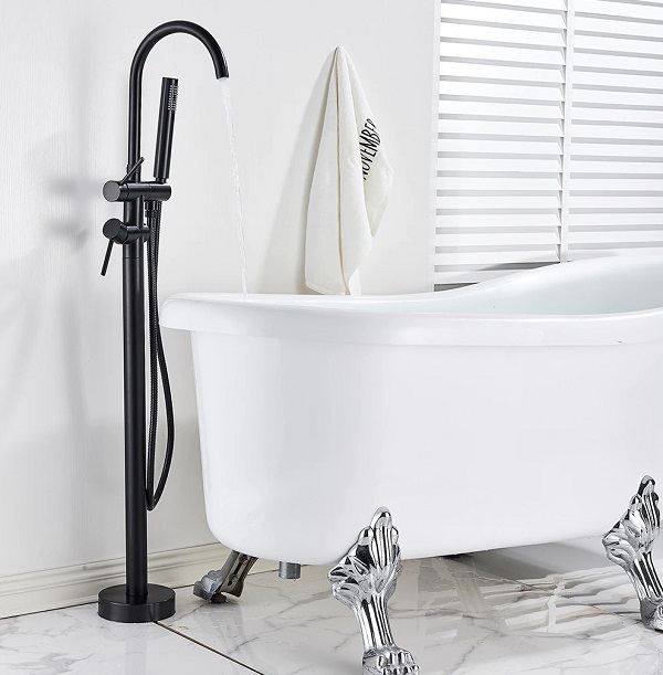 Sen cây đặt sàn cho bồn tắm màu đen Miken MK-093B