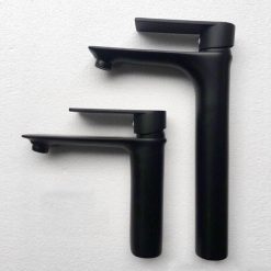 Vòi chậu lavabo vuông mạ đen giá rẻ HM-210307B