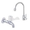 Combo Thiết bị vệ sinh Caesar Vòi Bếp Nóng Lạnh Và Vòi Lạnh Gắn Tường K325C-W027C