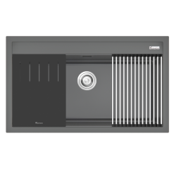 Chậu rửa bát đá 1 hố màu xám Granite Sink Terra Konox 860S Grey