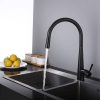 Vòi rửa bát nóng lạnh dây rút màu đen Miken MK-1902B