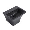 Chậu rửa lavabo lửng liền chân màu đen Miken MKC-225W-MB