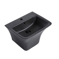Chậu rửa lavabo lửng liền chân màu đen Miken MKC-225W-MB