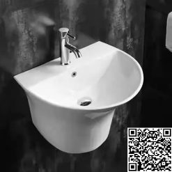 Chậu rửa lavabo lửng liền chân Miken MKC-D6001