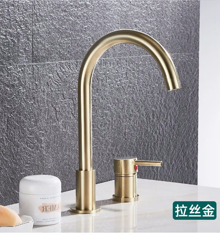 Vòi chậu lavabo vòi bồn tắm màu vàng mờ Miken MKV-30003-GM