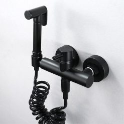 Vòi xịt vệ sinh nóng lạnh màu đen Miken F-7501B