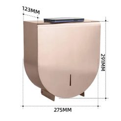 Hộp đựng giấy vệ sinh Inox 304 loại lớn màu hồng vàng Miken MK-1106RG