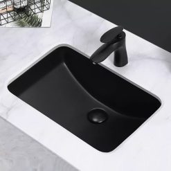 Chậu rửa lavabo màu đen âm bàn hình vuông Miken MKC-00225B-1