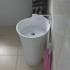 Chậu rửa mặt đá nhân tạo chân đứng màu trắng Miken NSF-5290
