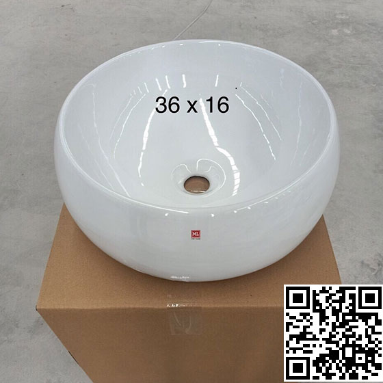 Chậu rửa mặt lavabo tròn dương bàn Minh Long T12