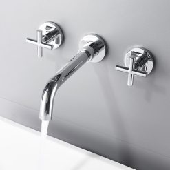 Vòi chậu lavabo âm tường màu chrome Miken MKV-600002