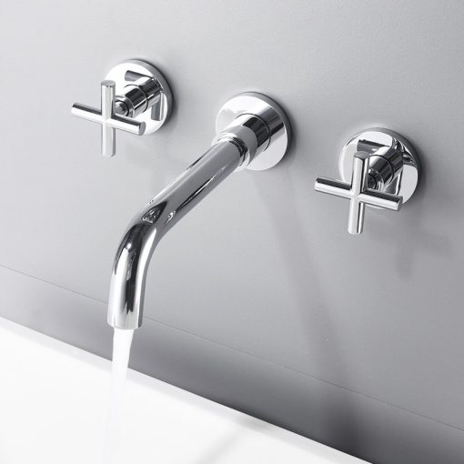 Vòi chậu lavabo âm tường màu chrome Miken MKV-600002