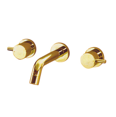 Vòi chậu lavabo âm tường màu vàng Miken MKV-600007G