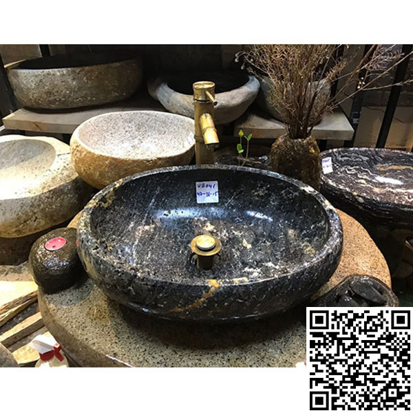 Chậu rửa mặt lavabo đá cuội Tây Bắc VB041