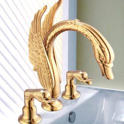 Vòi chậu lavabo mạ vàng Cleanmax 002