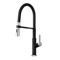 Vòi rửa bát nóng lạnh thân mềm màu đen Konox Tema Black