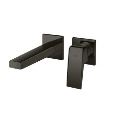 Vòi chậu lavabo nóng lạnh gắn tường màu đen Toto TLG07307BB