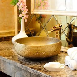 Chậu lavabo sứ nghệ thuật Gia Mỹ 806