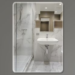 Gương nhà tắm hình chữ nhật đứng vát lá hẹ GLS S00R51