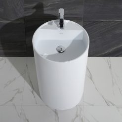 Chậu rửa lavabo chân đứng nghệ thuật đá nhân tạo Miken KKR-1597W