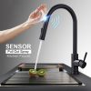Vòi rửa bát cảm ứng màu đen nóng lạnh rút dây Miken MK-6056B
