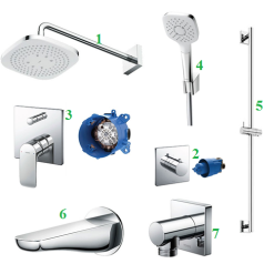 Sen tắm âm tường Toto TBW02004A-TBV02103B-TBG04304B-TBW02006A-TBW02012B-TBG02001B-TBW02013B