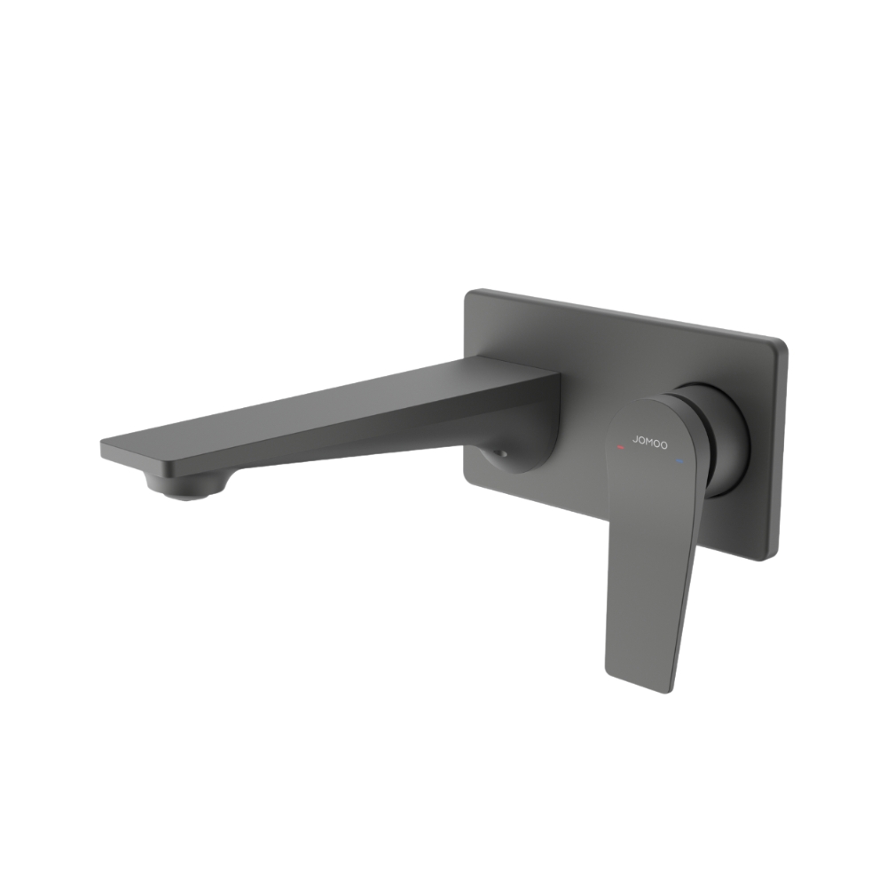Vòi chậu lavabo nóng lạnh gắn tường màu xám JOMOO P32303-456_HBS-Z