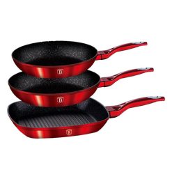 Bộ chảo Berlinger Haus 3 chảo màu Bergundy metallic Hafele 531.08.012