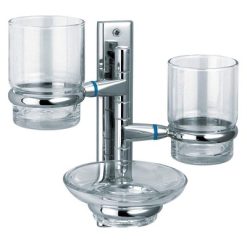 Kệ cốc đánh răng kết hợp đĩa xà phòng treo tường Geler 533