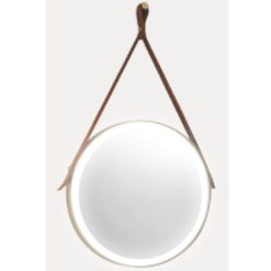 Gương phòng tắm dây da đèn led tròn Đình Quốc DQ 69018B