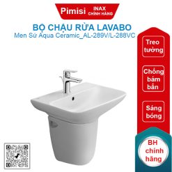 Bộ chậu rửa lavabo Inax AL-289V/L-288VC treo tường Aqua Ceramic