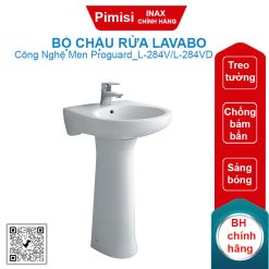 Bộ chậu rửa lavabo Inax L-284V/L-284VD treo tường kèm chân dài