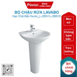 Bộ chậu rửa lavabo Inax L-285V/L-288VD treo tường kèm chân dài
