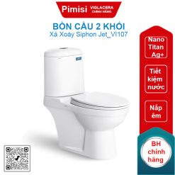 Bồn cầu hai khối Viglacera VI107 nắp êm