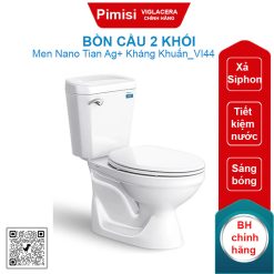 Bồn cầu hai khối Viglacera VI44 nắp thường