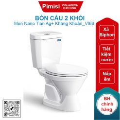 Bồn cầu hai khối Viglacera VI66 nắp êm V1102E