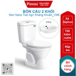 Bồn cầu hai khối Viglacera VI66/VTL2 nắp êm V1102E