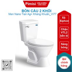 Bồn cầu hai khối Viglacera VI77/VTL2 nắp thường V1102